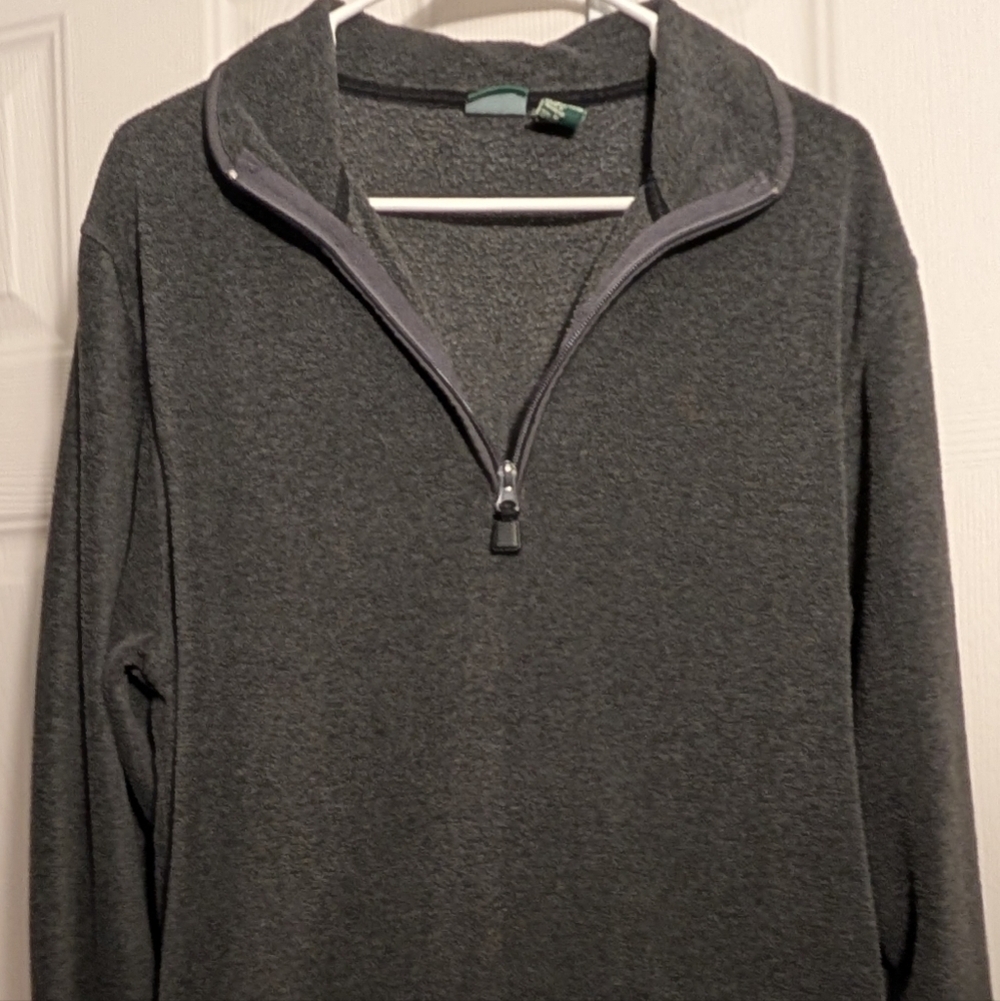 Falls Creek Gray Zip Up Sweater Standing Collar